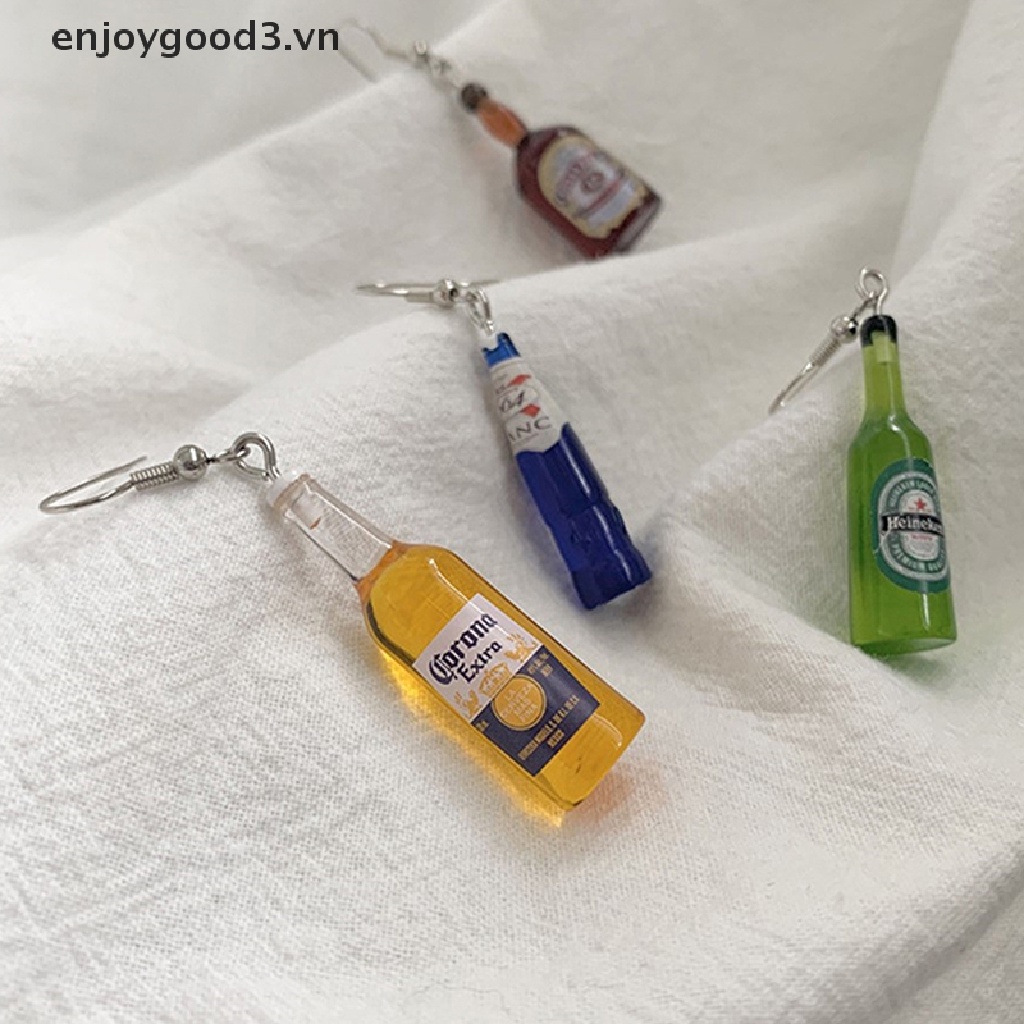 1 Đôi Khuyên Tai Resin Hình Cốc Bia Thời Trang Cho Nữ