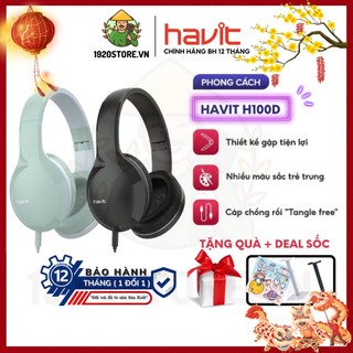 【Giao Hỏa Tốc】Tai Nghe Chụp Tai HAVIT H100D, Driver 40mm, Thiết Kế Gọn Nhẹ, Nhiều Màu Sắc - Chính Hãng BH 12 Tháng
