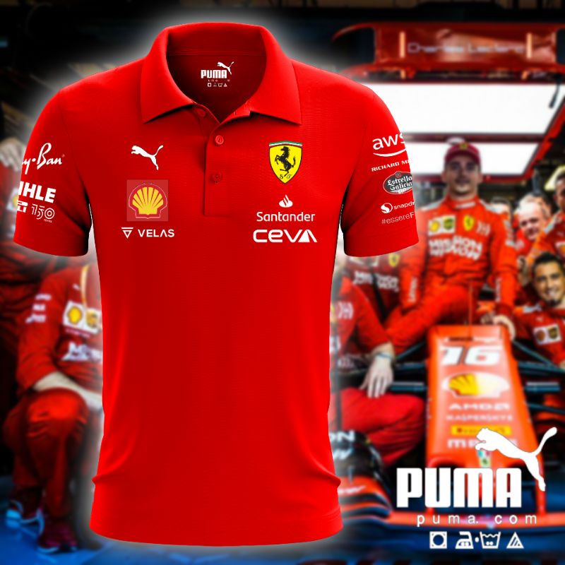 FERRARI Áo polo Tay Ngắn Cỡ Lớn Mẫu Mới Nhất F1 2022 Dành Cho Nam Và Nữ