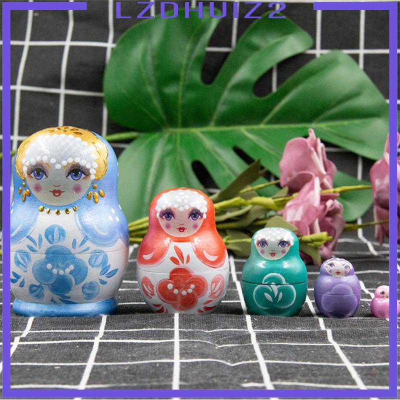 Búp Bê Nga Matryoshka Màu Hồng Thời Trang Dùng Làm Quà Tặng Cho Bé