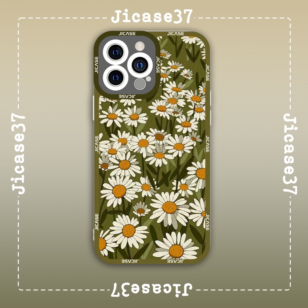 Ốp lưng iphone cạnh vuông Jicase Đồng Hoa Cúc Daisy Flower Field 8plus/x/xs/11/12/pro/max/plus/promax