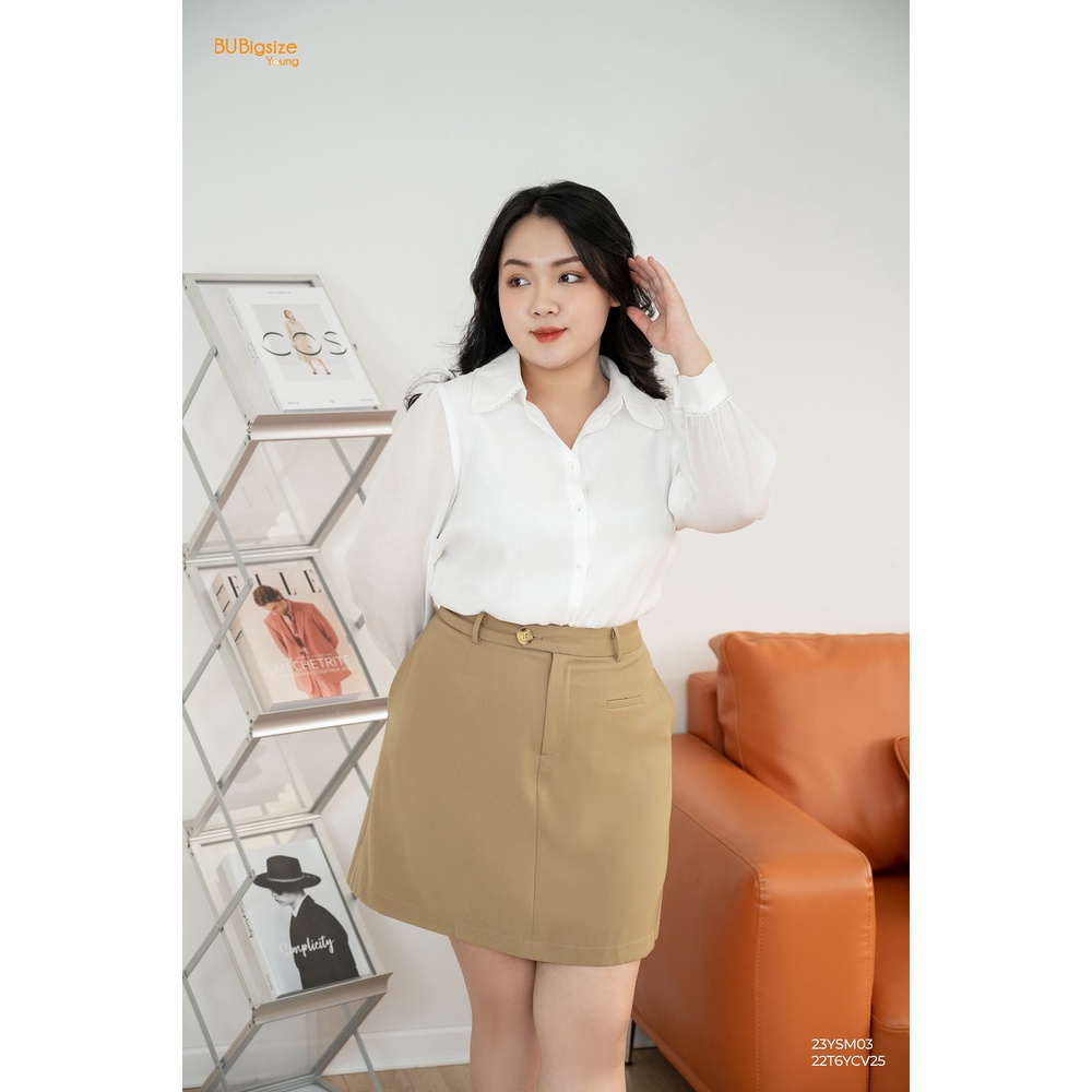 Chân váy ngắn túi cơi 1 bên BIGSIZE (55kg đến 95kg) - 22T6YCV25 - [BU Bigsize Young]