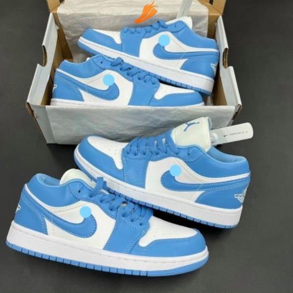 Giày thể thao Jd phối Xanh Dương Trắng thấp cổ Giày Sneaker Jordan 1 Xanh dương Bản Trung # =