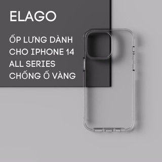 Ốp lưng elago hybrid case dành cho iphone 14 pro max / 14 pro / 14 plus / 14, trong suốt chống ố vàng