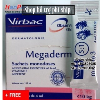 Hỗ trợ Ship- 10 gói MEGADERM Gel ăn dinh dưỡng chó mèo