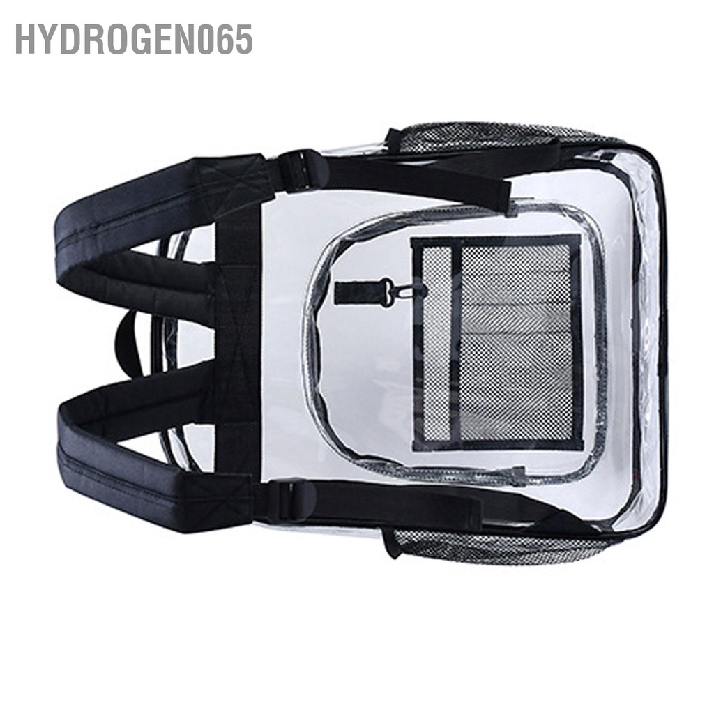 Hydrogen065 Ba Lô Laptop Đi Học Túi Nhựa PVC Trong Suốt Màu Đen Chống Nước Công Suất Lớn Dành Cho Trường Sinh Viên Đại 36x28x12cm