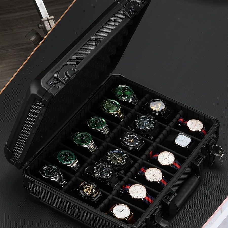 Large Capacity Watch Storage Box Portable with Lock Multifunctional Watch Storage Watch Box Live Stu