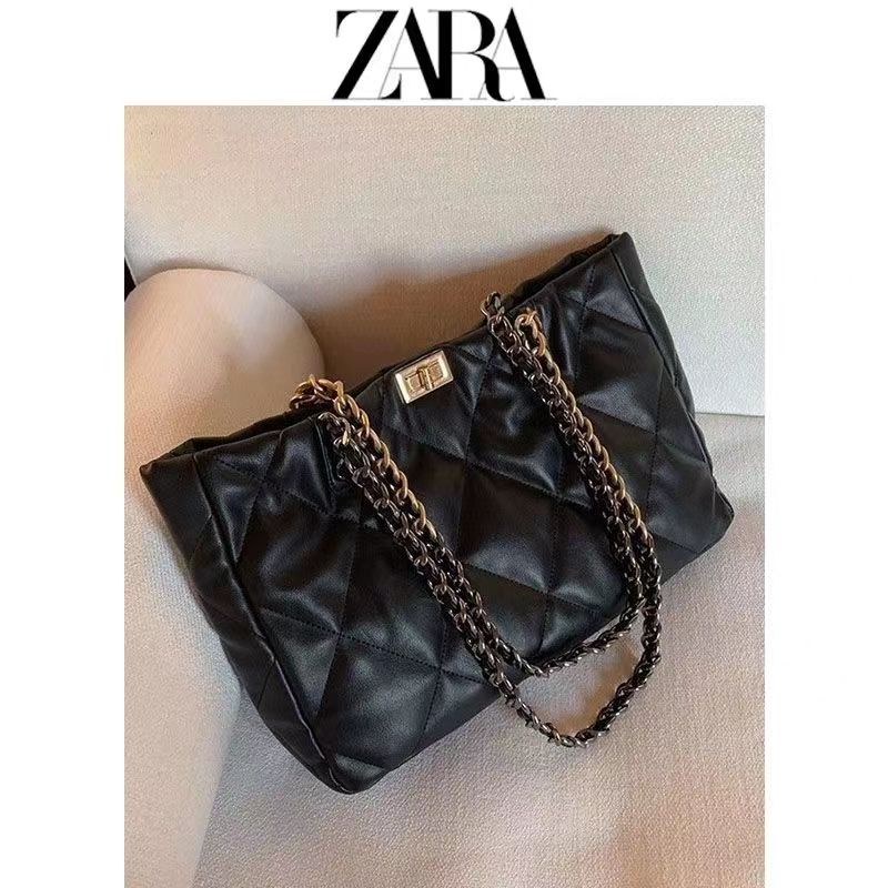 Túi Xách Đeo Vai Zara Cỡ Lớn Phối Dây Xích Đính Đá Thời Trang Nữ Sành Điệu