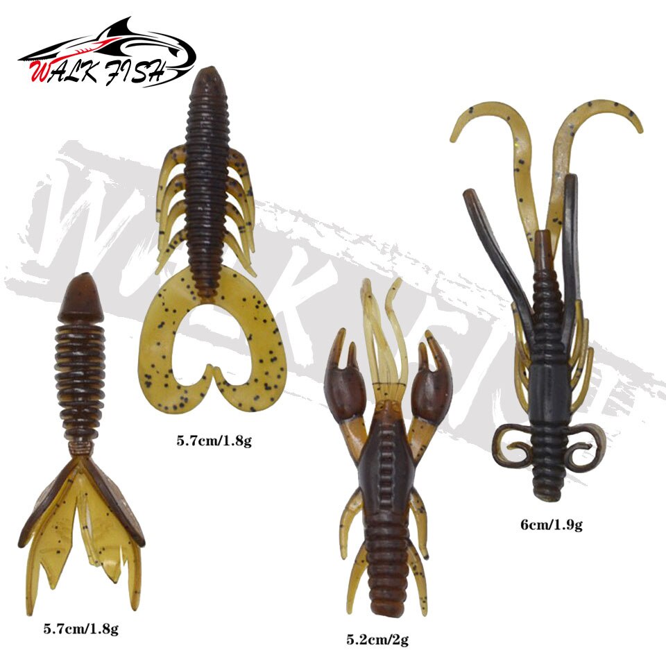 Set 4 Mồi Câu Cá Giả Hình Con Sâu Bằng Silicone