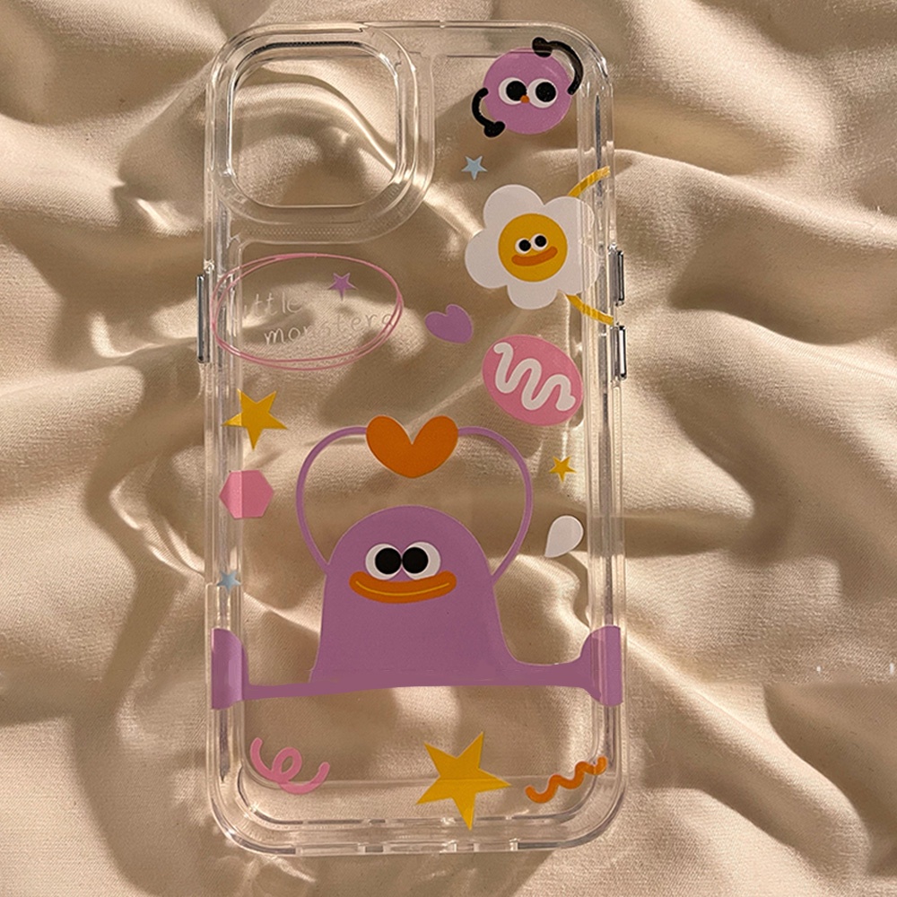 Ốp Điện Thoại TPU Mềm Trong Suốt Chống Dấu Vân Tay Họa Tiết Quái Vật Dành Cho IPhone 11 12 13 14 Pro Max 14 Plus
