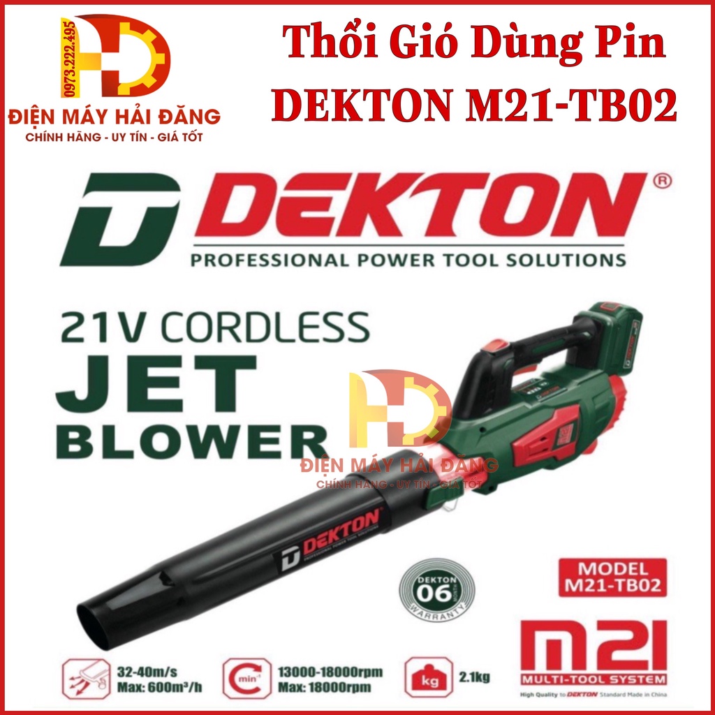 Máy thổi gió Dekton Turbo M21-TB02 Chân Pin Phổ Thông MKT.BH 6T