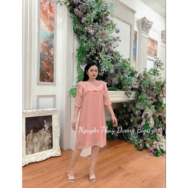 Bigsize váy tơ thêu