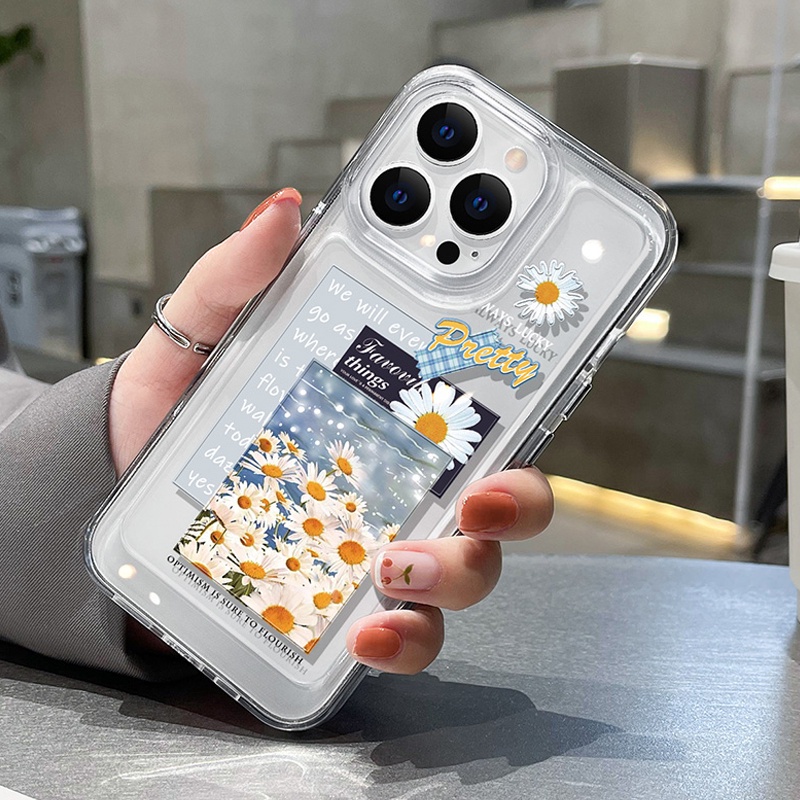 Ốp Điện Thoại DecoPhone Acrylic tpu acrylic Trong Suốt In Hình Hoa Cúc Cho iphone 6s 7 8 plus x xs xr 11 12 13 14 15 max pro