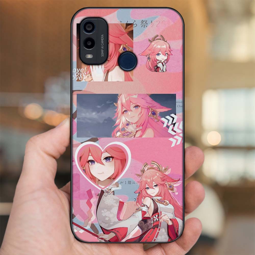 Ốp lưng Nokia G11 Plus viền đen in hình Yae Miko Genshin Impact