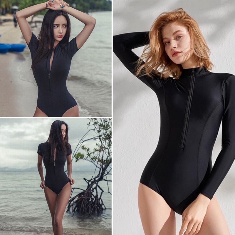 Bikini liền mảnh đen cá tính