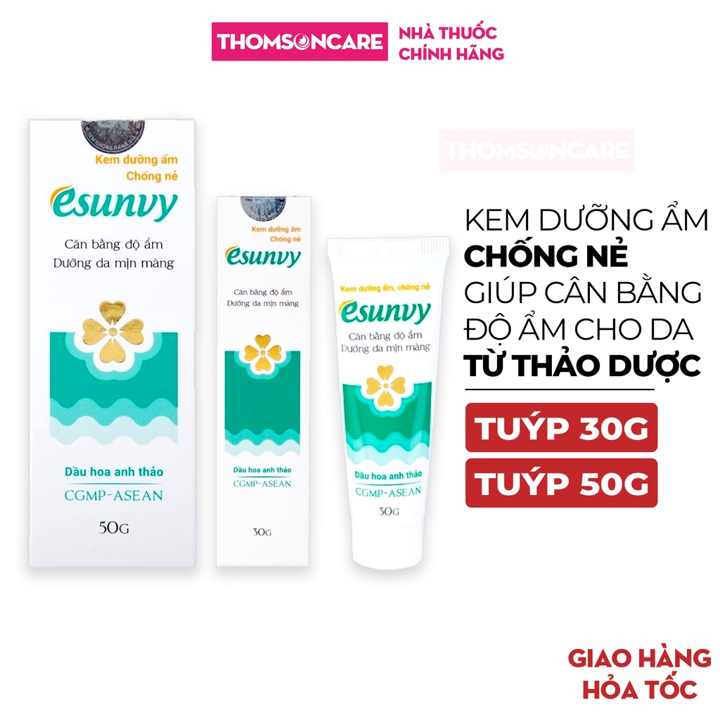 Kem dưỡng ẩm chống nẻ Esunvy, cân bằng độ ẩm, hạn chế nứt nẻ, ngăn ngừa khô da, làm đẹp da từ dầu hoa anh thảo