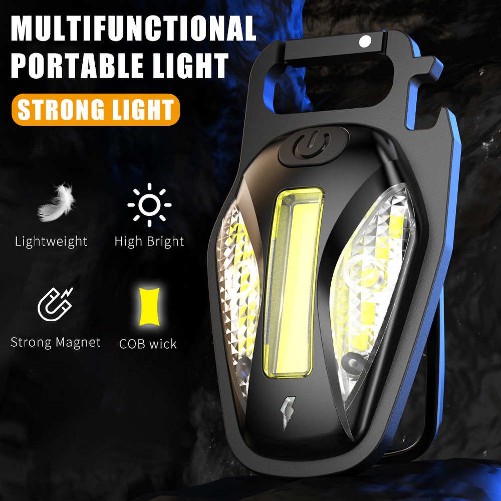 1 Bộ Đèn LED COB / Đèn Pin Mini 3 Chế Độ Kèm Móc Khóa Chống Nước Có Thể Sạc Lại Bằng Cổng USB Dùng Khi Đi Cắm Trại / Leo Núi / Sinh Tồn