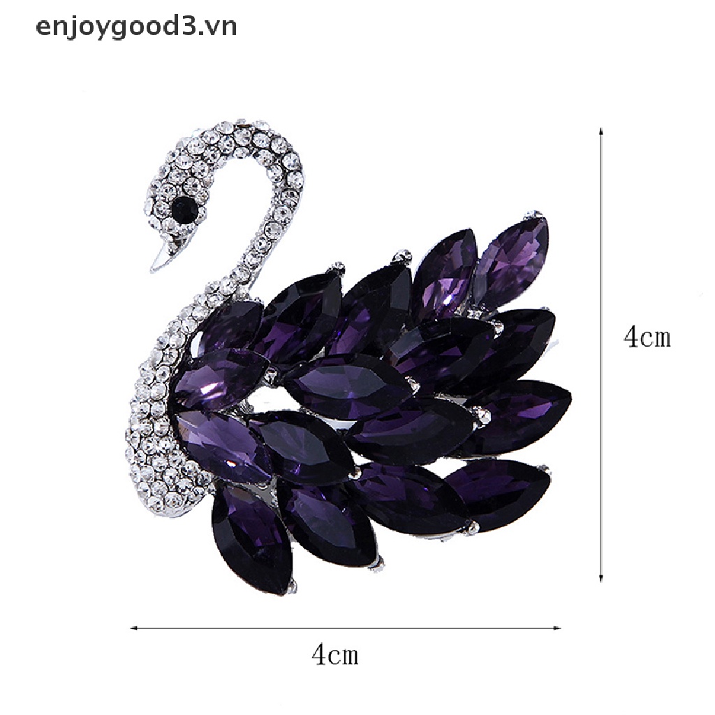 Ghim Cài Áo Hình Thiên Nga Đính Đá Zircon Kiểu Vintage Cho Nữ