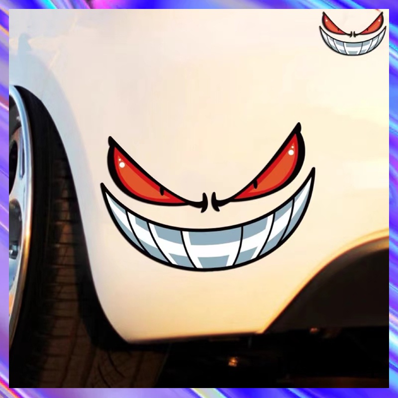 Hl Miếng Dán Phản Quang Chống Thấm Nước Hình Đôi Mắt Quỷ Độc Đáo Trang Trí Xe Hơi / Xe Máy