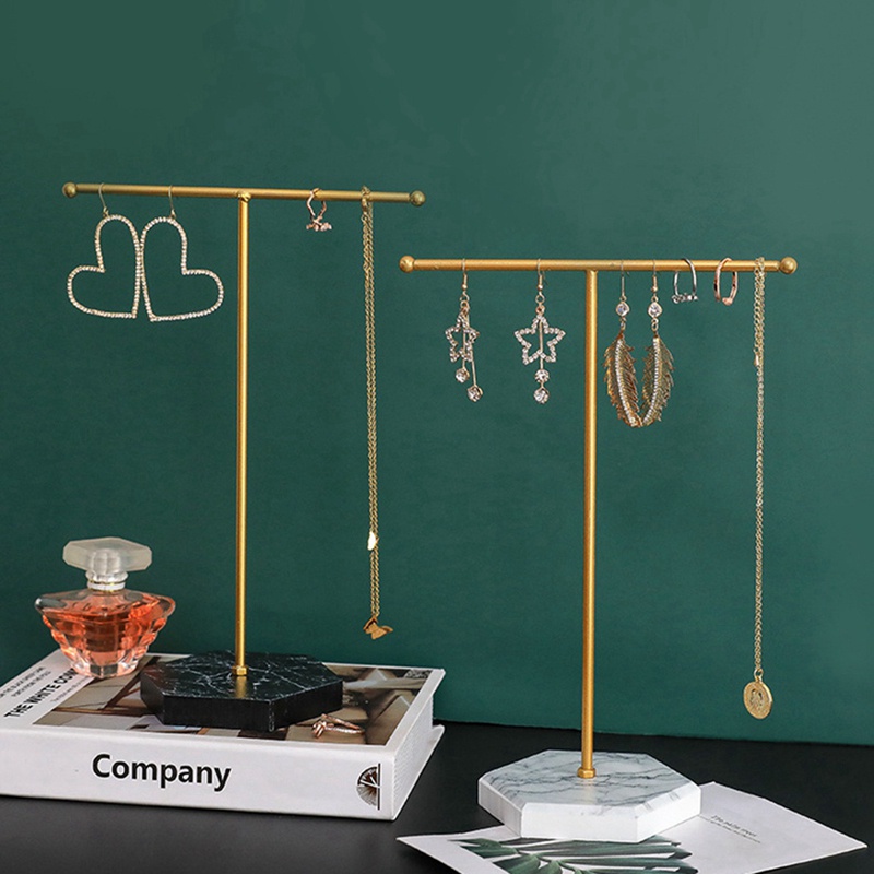 Giá Đỡ Trưng Bày Trang Sức Hình Chữ T Bằng Kim Loại Mạ Kim Loại