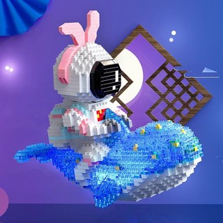 Mô hình lắp ráp lego phi hành gia cá voi xanh đèn led phát sáng cỡ to đa dạng sáng tạo