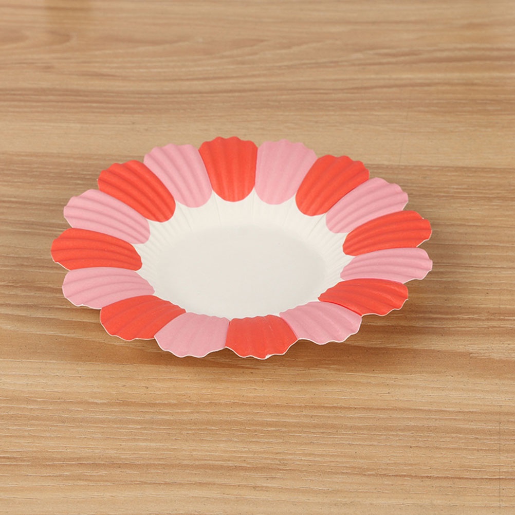 Set 50 Đĩa Giấy In Hình Hoa Dùng Một Lần Màu Sắc Ngẫu Nhiên