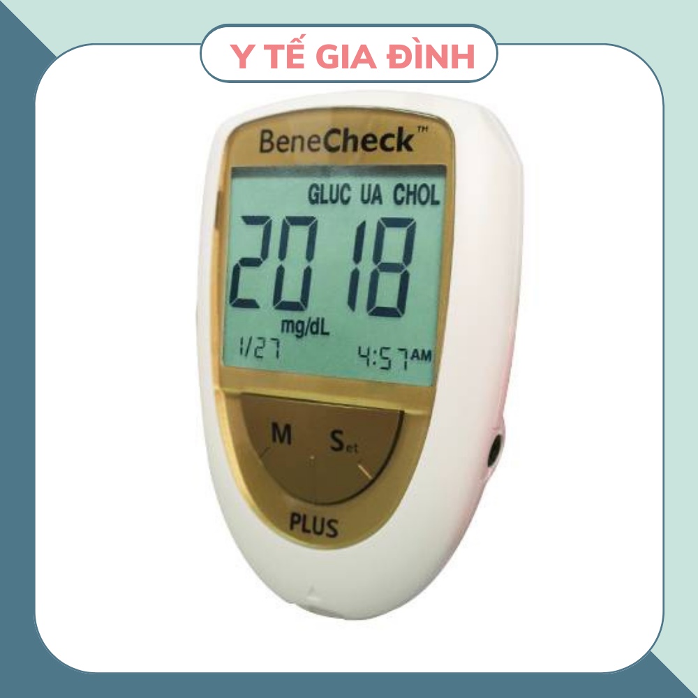 Máy Đo Đường Huyết Mỡ Máu Gút BeneCheck 3In1 Thiết Kế Nhỏ Gọn Tiện Dụng Dễ Dùng Dành Cho Mọi Gia Đình
