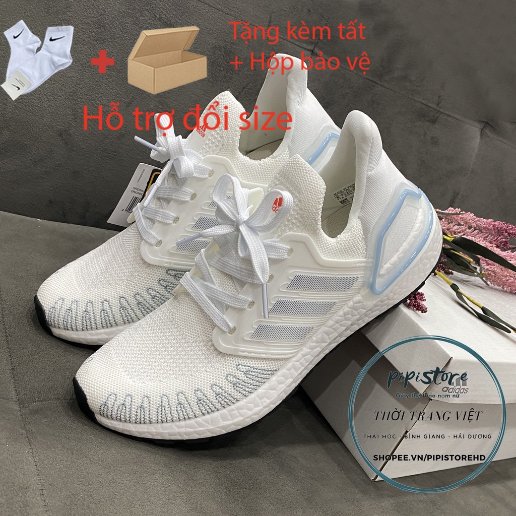Giày thể thao adidas ultraboost, Giày adidas trắng xanh untra 6.0 . full box