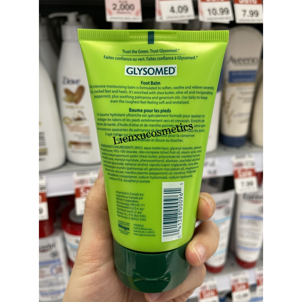 Kem dưỡng chân Glysomed Foot Balm 120ml- hàng nội địa Canada