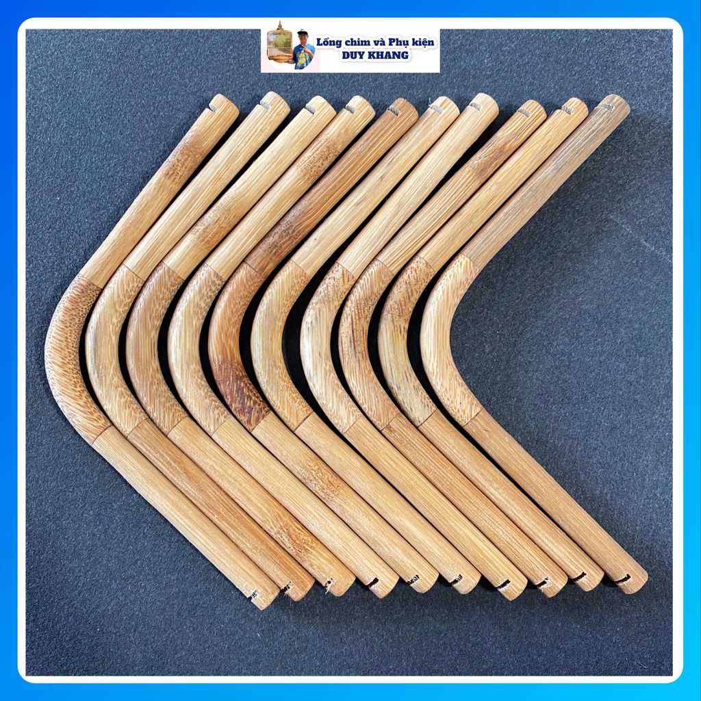 Cầu góc tre lồng chim chào mào - cầu góc vuông 90 mối nối uốn (1 cái) - phụ kiện lồng chim DUY KHANG