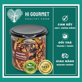 Granola Siêu Hạt Ăn Kiêng Vị Socola Hũ 250g-500g Hạt Ngũ Cốc Yến Mạch Granola Giảm Cân Dinh Dưỡng Hi Gourmet
