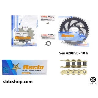 NSD Nhông sên dĩa Recto 10 li Yamaha YB125 chính hãng (KÈM PHE GÀI VÀ BULONG)