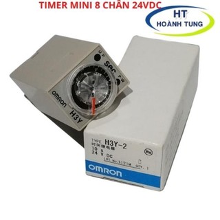 Timer mini hẹn giờ H3Y-2 relay thời gian, công tăc hẹn giờ 8 chân điện áp 24VDC tặng kèm chân đế PYF08A