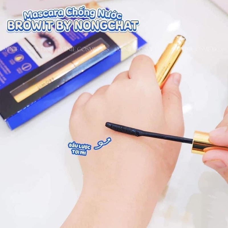 Mascara nongchat browit thái lan đầu lược chải lâu trôi, chống lem , làm dày, dài cong mi tự nhiên không thấm nước