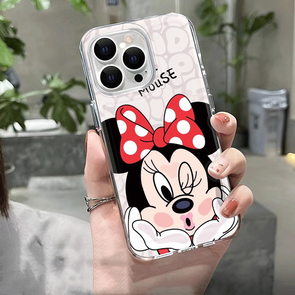 Ốp Điện Thoại Trong Suốt In Hình Chuột Mickey Minnie Cho iphone 14promax 13 12 11 7Plus 7 8 X XR XSMax