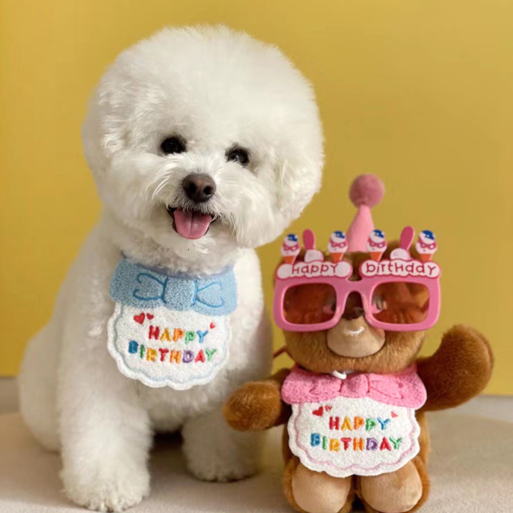 Elsabell. Set mũ + yếm cổ sinh nhật cho chó mèo Yếm Happy birthday mừng sinh nhật cho chó mèo nhỏ
