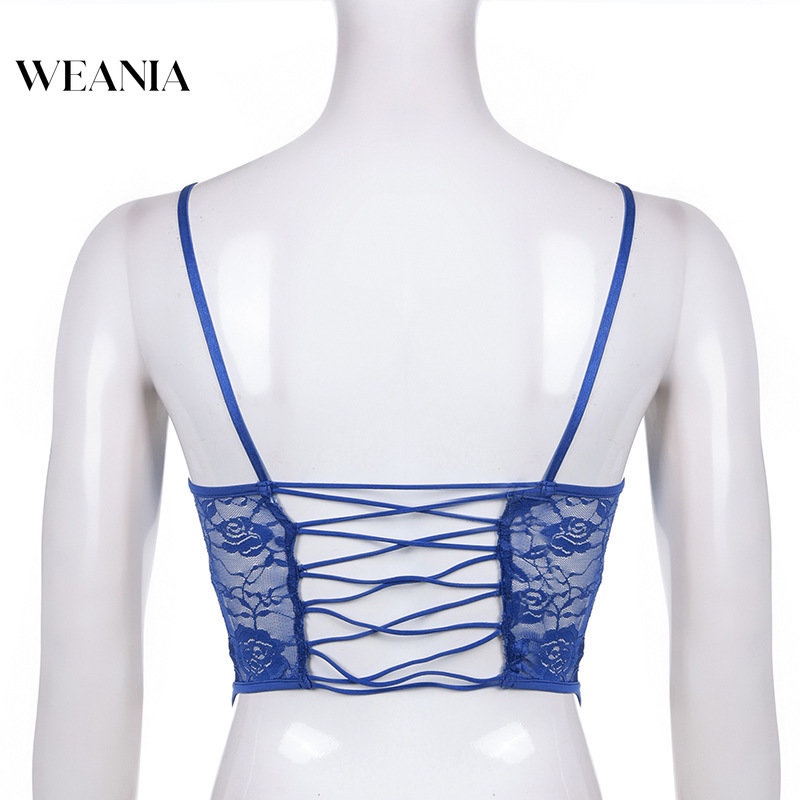 Áo Croptop Hai Dây Phối Ren Thiết Kế Lệch Tà Quyến Rũ Cho Nữ