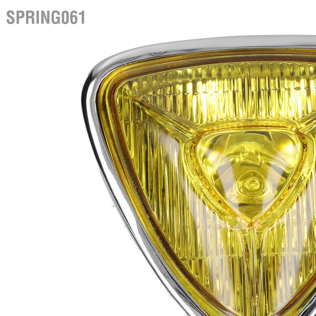 Ống kính màu vàng hình tam giác đèn pha xe máy 12V 55W M10 Cho Xe Mô Tô 【Spring061】