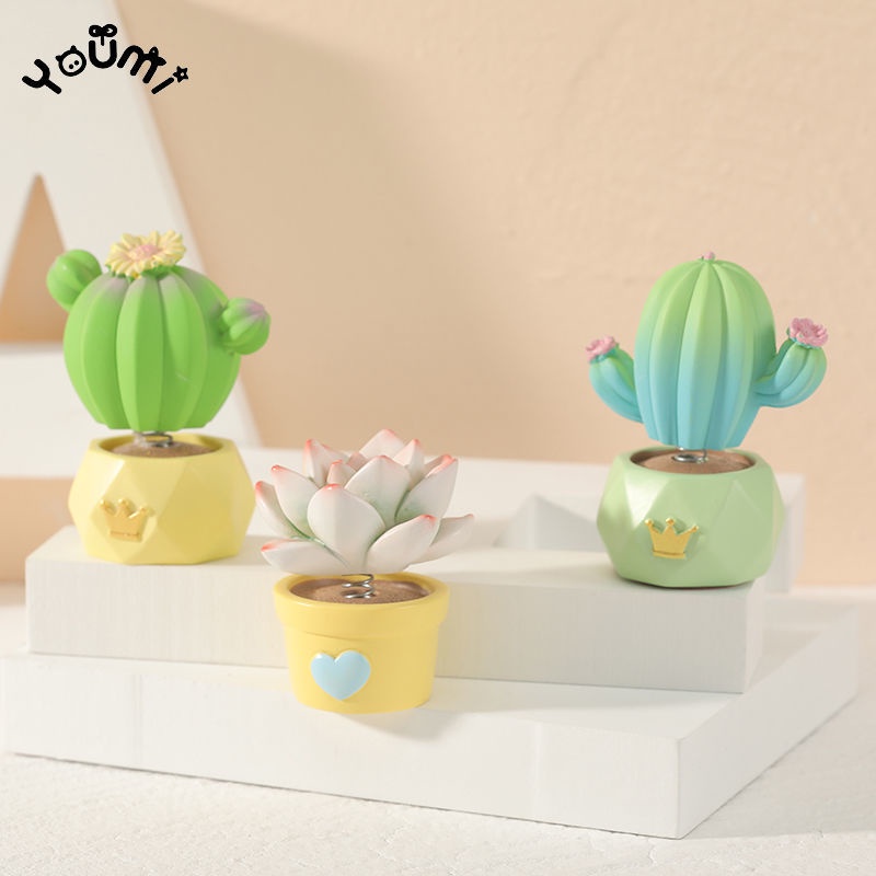 Car Creative Cute Internet Celebrity Car Interior Decoration Plant Cactus Shaking Head Ornament/Nord