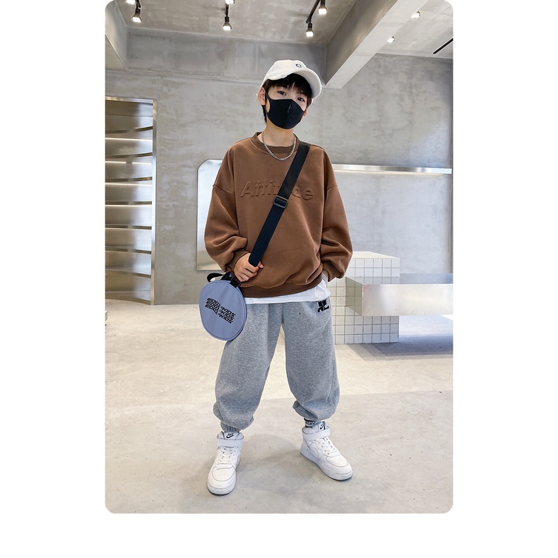 YAOEENH Bộ Đồ Thể Thao Áo Khoác Phối Quần Dài 120-170cm Thời Trang Mùa Thu Cho Bé Trai