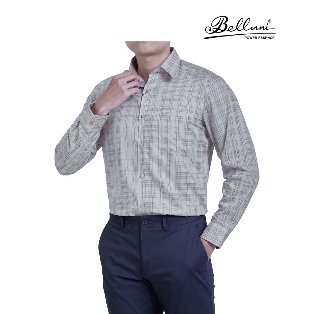 Áo sơ mi nam dài tay cao cấp BELLUNI vải sợi tre chống nhăn 174BR6