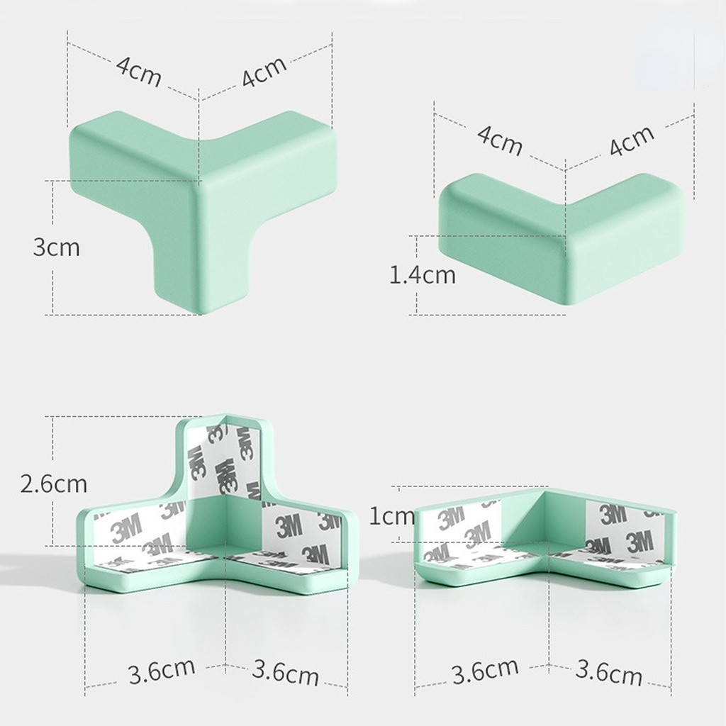 Miếng Bọc Cạnh Bàn Hình Chữ L / T Bằng Silicone Bảo Vệ An Toàn Cho Bé