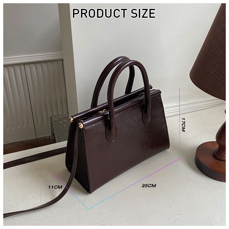 MISCHA Túi Xách Đeo Vai Da Sáp Màu Trơn Thời Trang Hàn Quốc