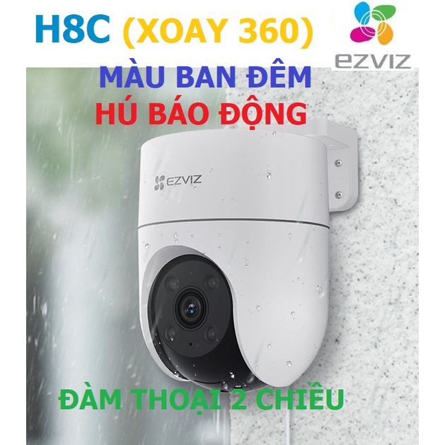 Camera 4M WIFI (Xoay 360) Ngoài Trời EZVIZ C8W Đàm Thoại - Màu Ban Đêm Thông Minh C8C 1080P Chính Hãng 24TH