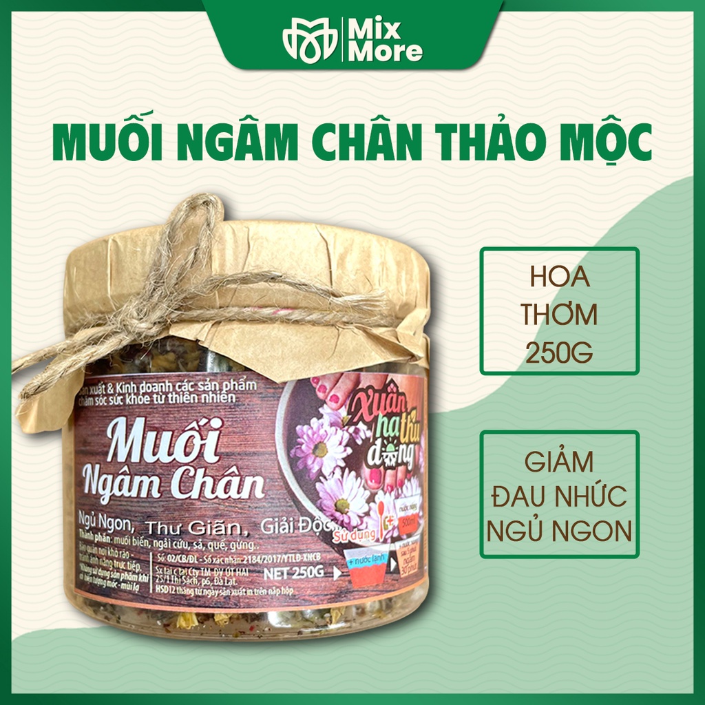 Muối ngâm chân thảo dược Đà Lạt 1893 hỗ trợ ngủ ngon, chăm sóc đôi chân (dùng được 40-50 lần)