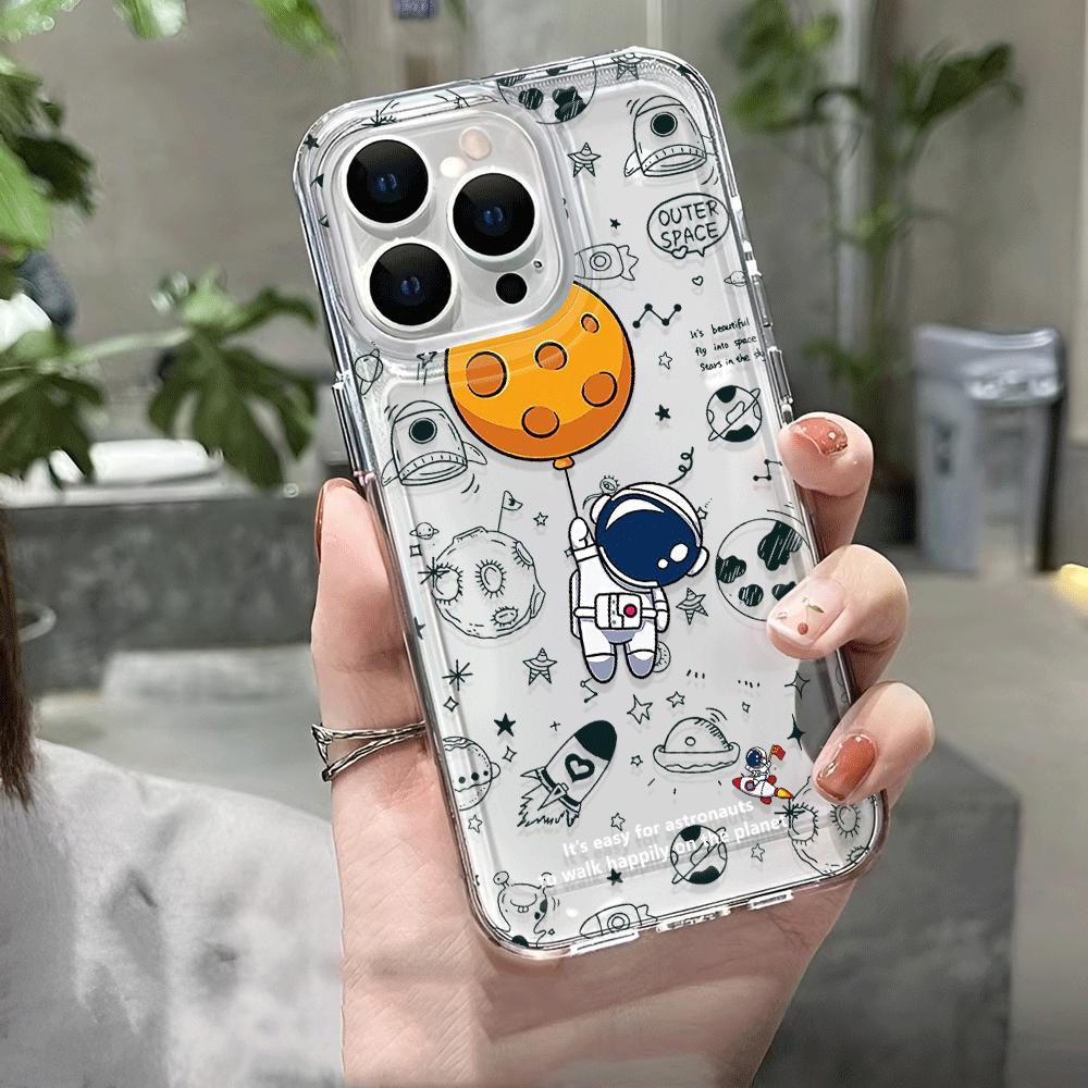 Ốp Điện Thoại Trong Suốt Hình Phi Hành Gia Cho iphone 14promax 13 12 11 7Plus 7 8 X XR XSMax