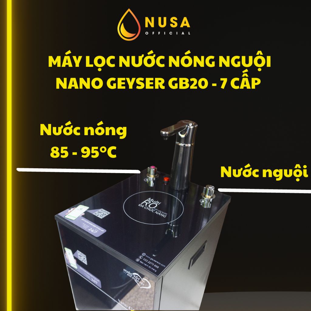 Máy lọc nước nóng nguội Nano Geyser GB20 ,công nghệ RO, bổ sung hoạt tính ion kiềm trong nước