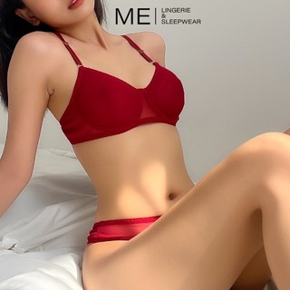 Bộ Đồ Lót Nữ Gợi Cảm Lưới Xuyên Thấu Áo Bra Có Gọng 2 Lớp Lưới Quần Lọt Khe Cạp Cao ME lingerie