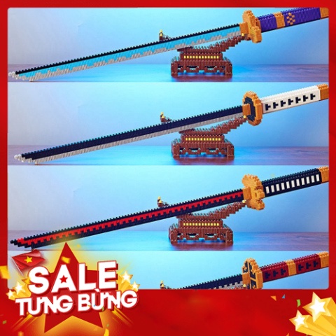 Lego hình Kiếm Nhật Katana 500 chi tiết Có Giá Đỡ, Mô hình sưu tầm đẹp