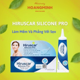 Hiruscar silicone pro |tuýp 4g-10g| giúp làm mờ các vết sẹo sau phẫu thuật, sẹo vết thương, sẹo phì đại